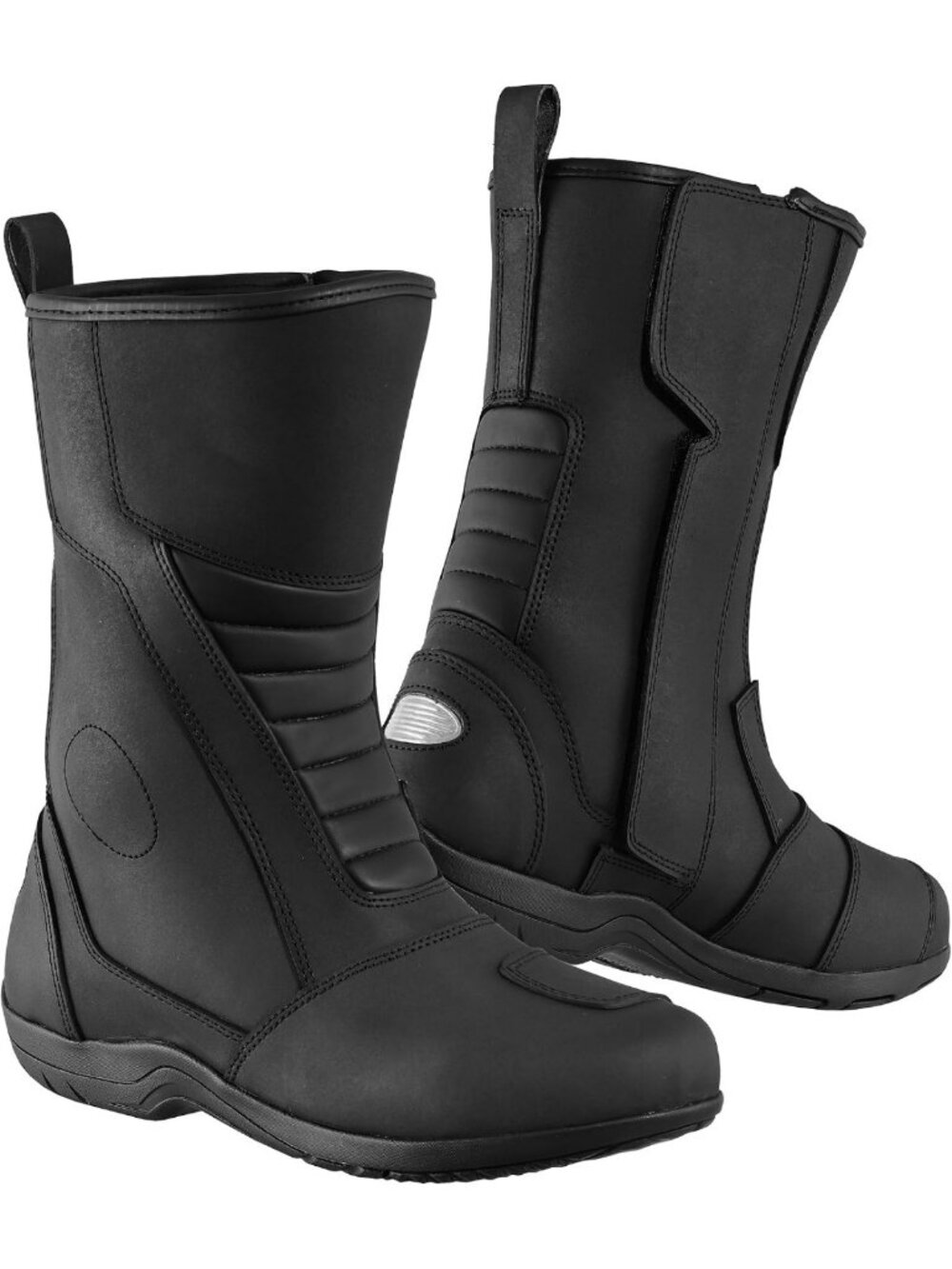 Stylish Men's Leather Motorcycle Boots with Rubber Sole | CE Certified